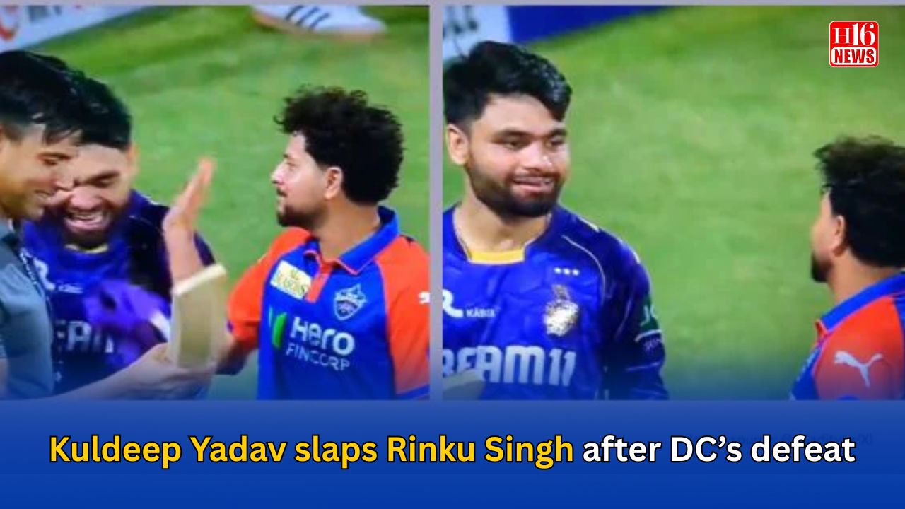 Kuldeep Yadav slaps Rinku Singh after DC’s defeat
